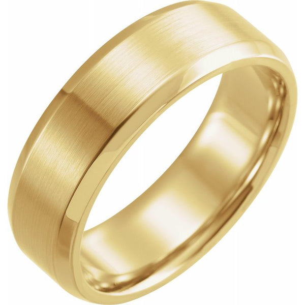 14K Gold 7 mm Beveled-Edge Band