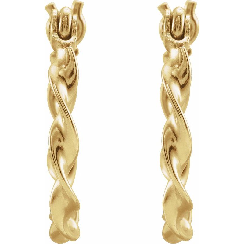 14K Yellow 20 mm Twisted Hoop Earrings