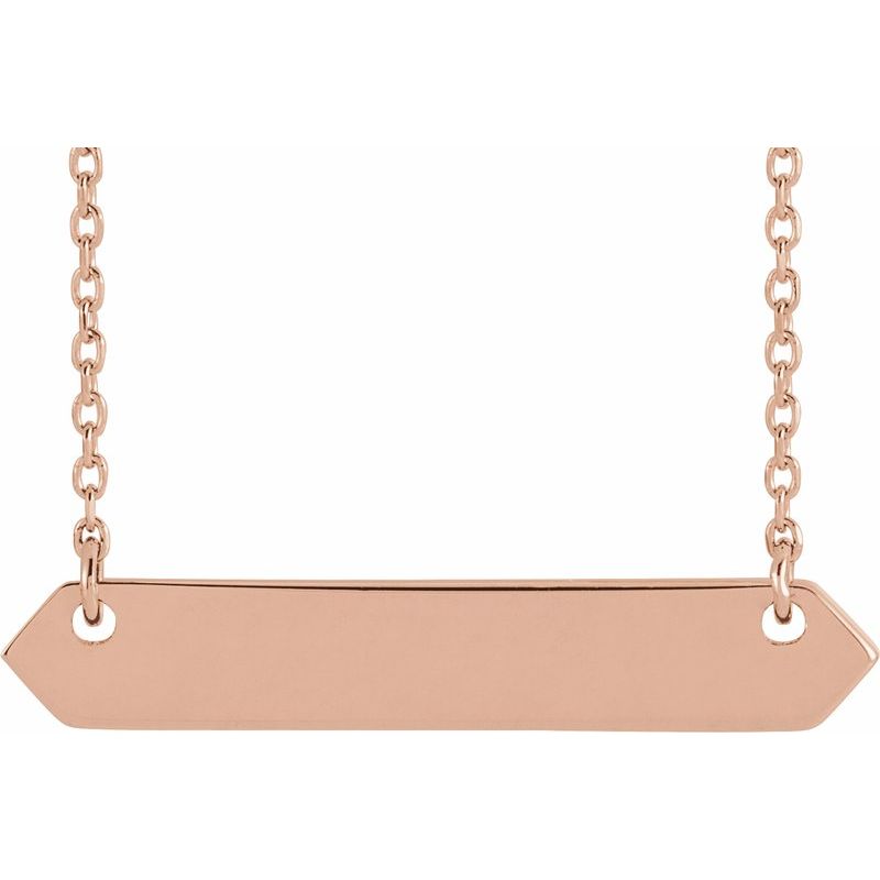 14K Gold Engravable Geometric Name Necklace