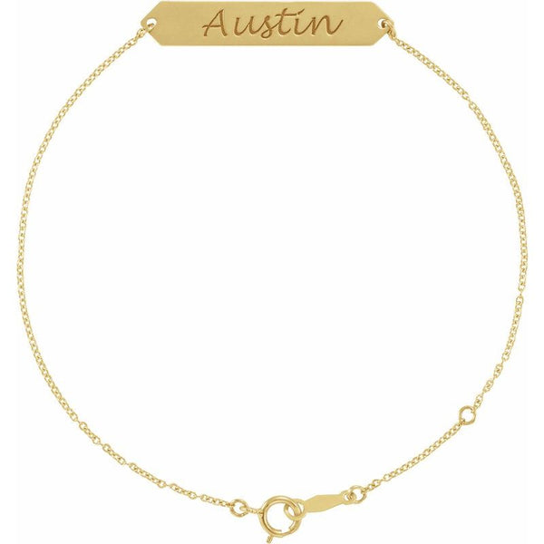 14K Gold Personalized Name Tag Bracelet