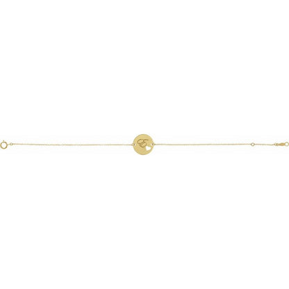 14K Gold Heart Personalized Initial Bracelet