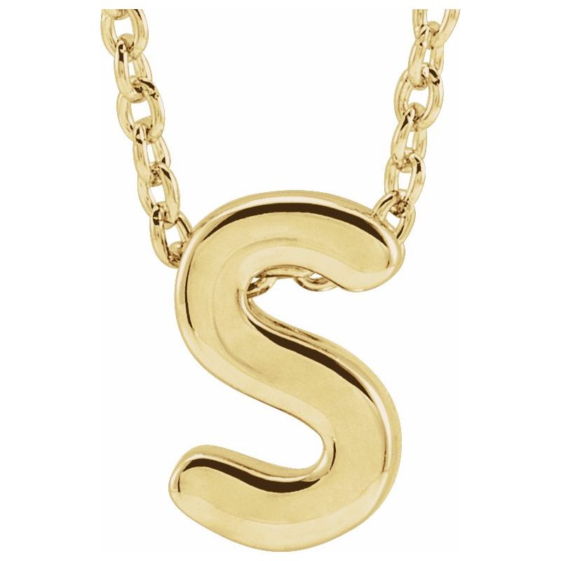 14K Gold Initial A-Z Slide Necklace
