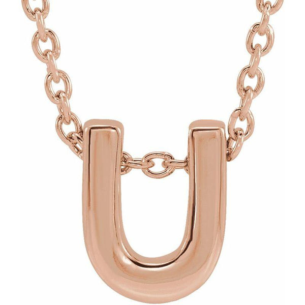 14K Gold Initial A-Z Slide Necklace