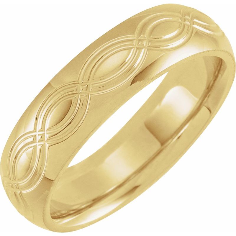 14K Gold 6mm-7mm-8mm Infinity Patterned Band