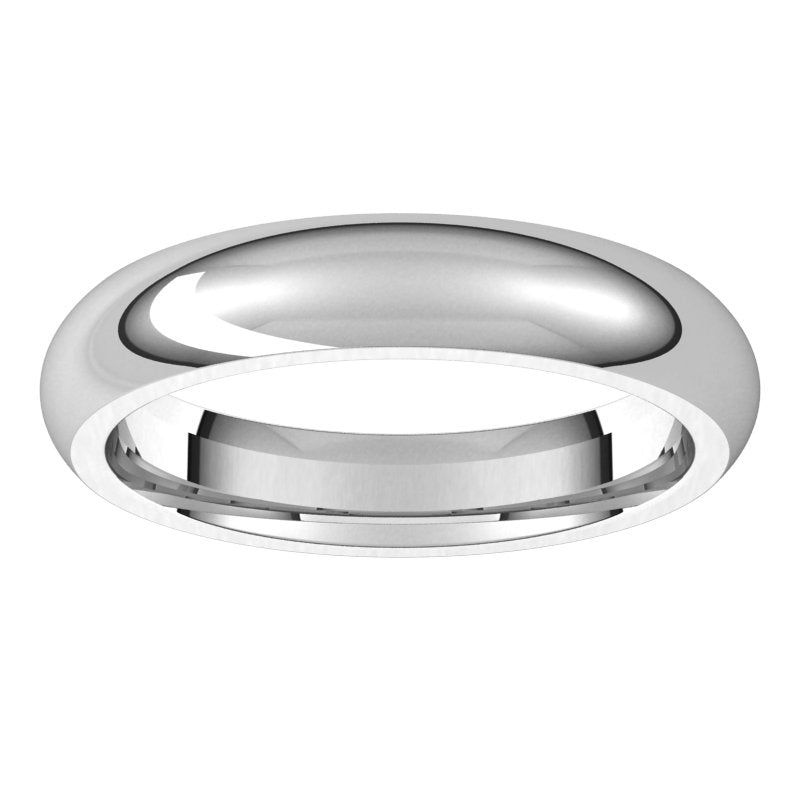 14K White Standard Weight Standard Fit Half Round Band