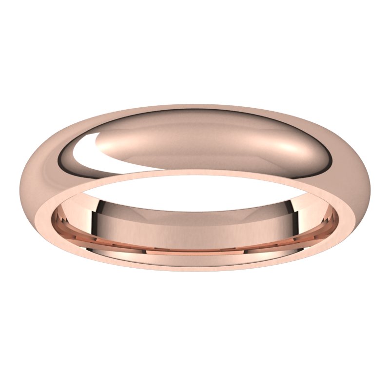 14K White Standard Weight Standard Fit Half Round Band