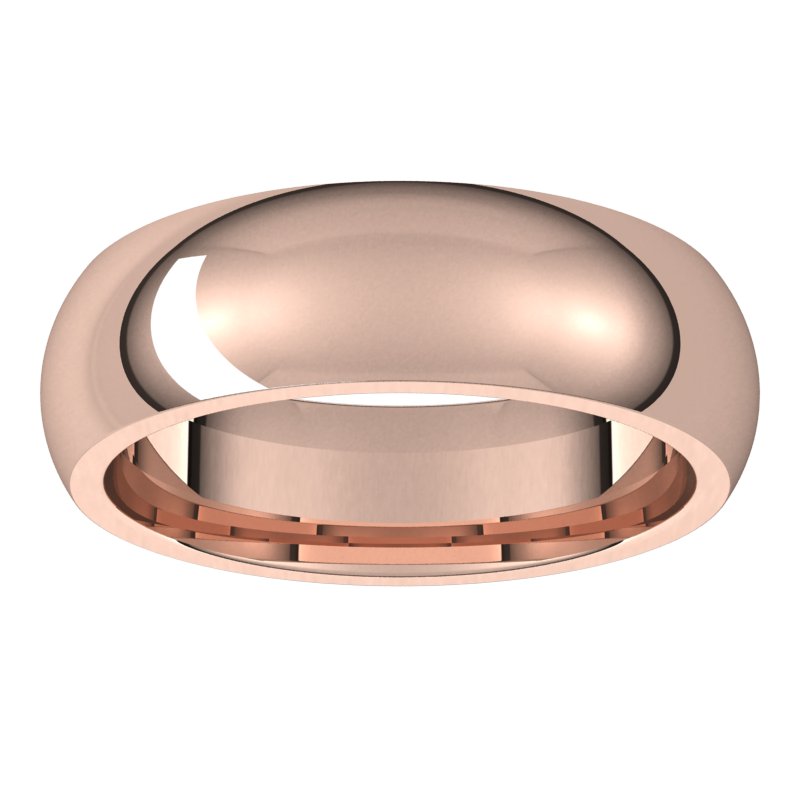 14K White Standard Weight Standard Fit Half Round Band