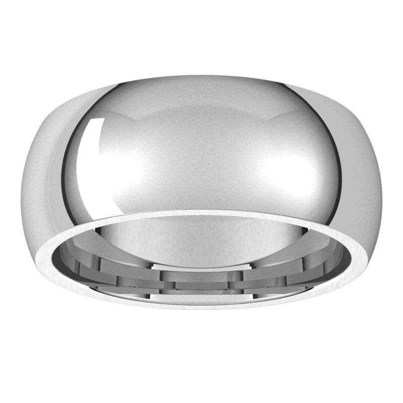 14K White Standard Weight Standard Fit Half Round Band