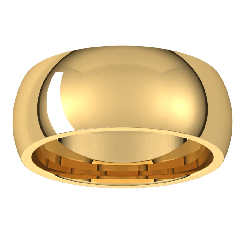 14K White Standard Weight Standard Fit Half Round Band