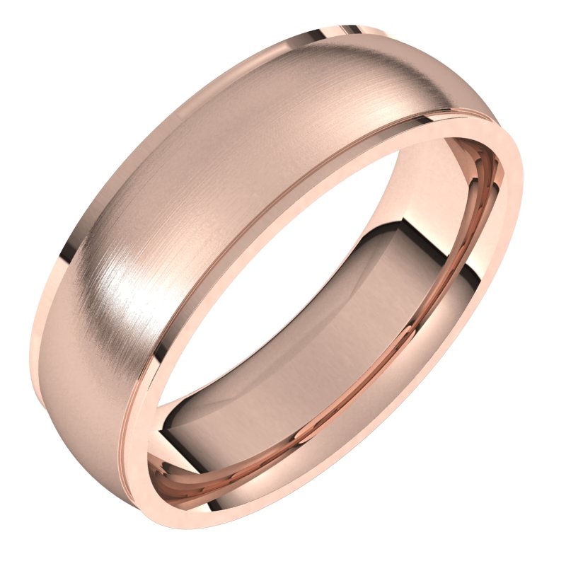 14K Gold Stepped Edge Men Band