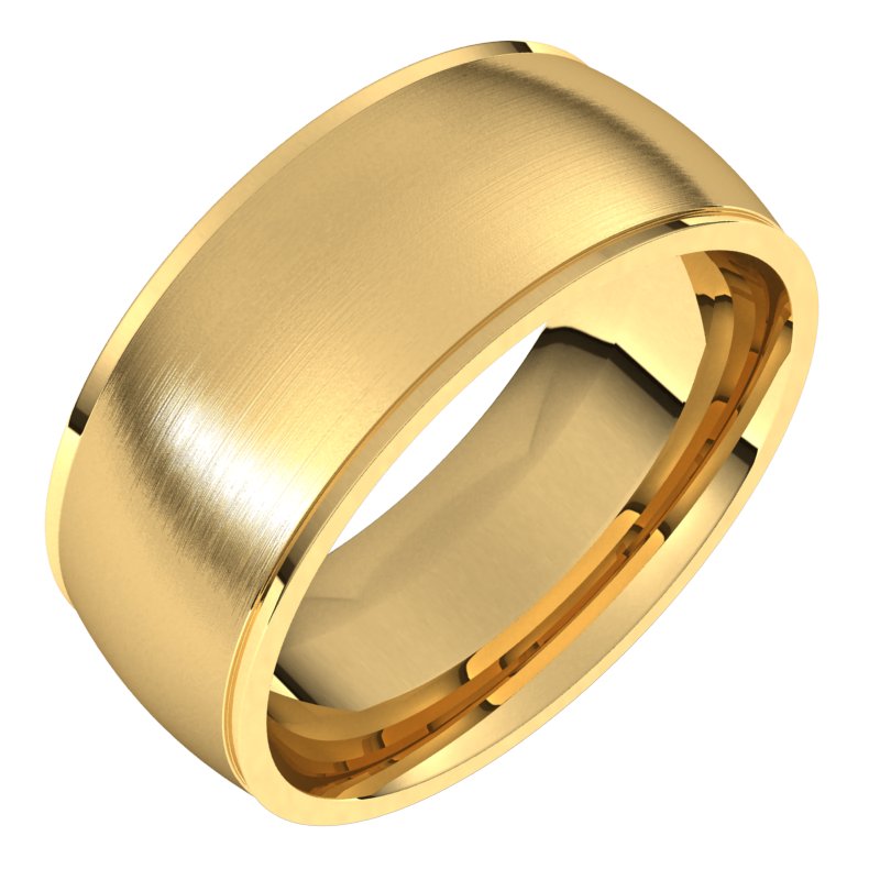 14K Gold Stepped Edge Men Band
