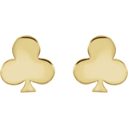 14K Gold Minimalist Card Game Lover Earrings