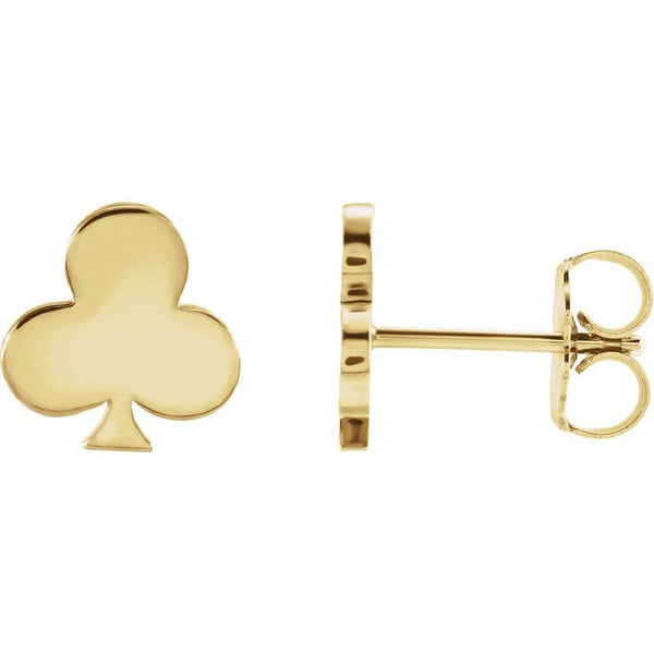 14K Gold Minimalist Card Game Lover Earrings