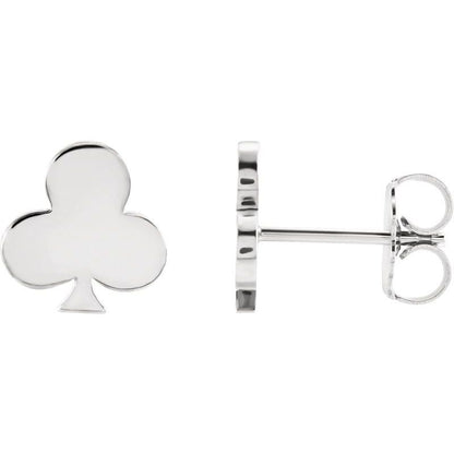 14K Gold Minimalist Card Game Lover Earrings