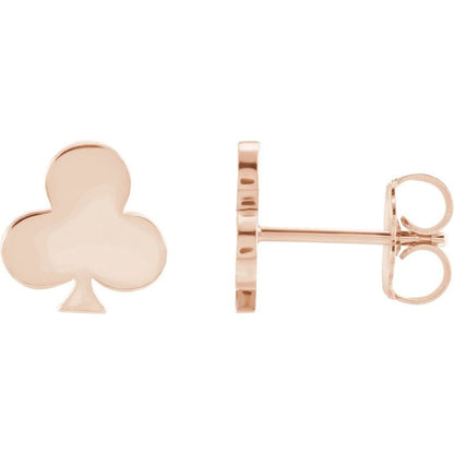 14K Gold Minimalist Card Game Lover Earrings