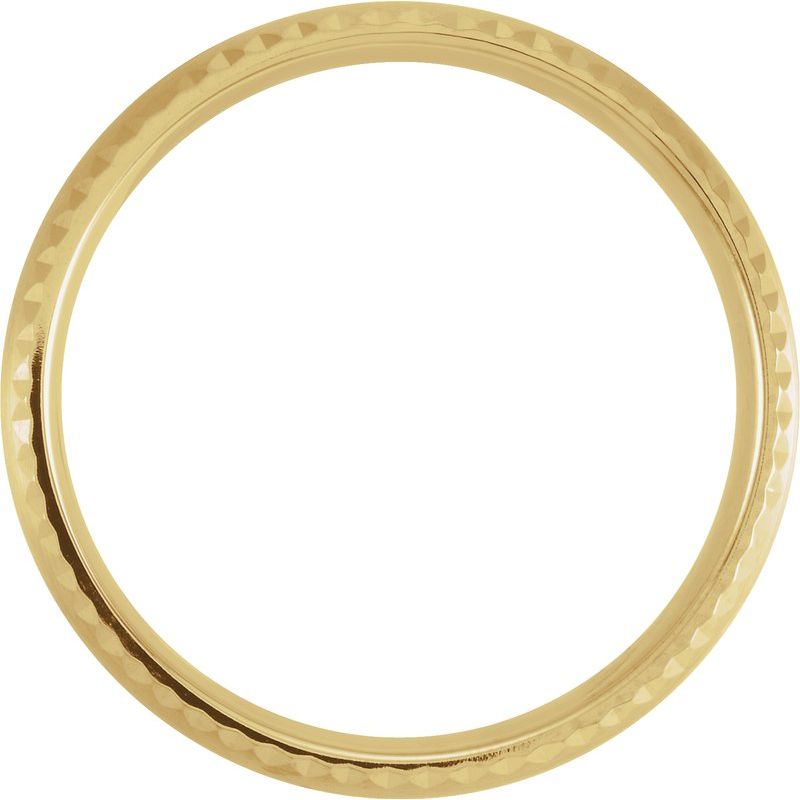 14K Gold 7 mm Faceted Edge Band with Satin Finish
