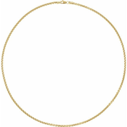 14K Yellow 2.6 mm Rounded Box Chain