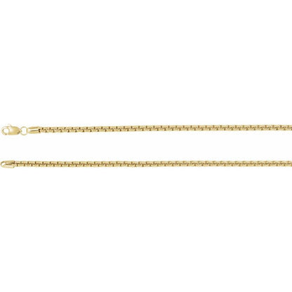 14K Yellow 2.6 mm Rounded Box Chain
