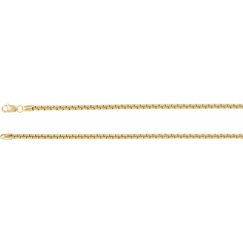 14K Yellow 2.6 mm Rounded Box Chain