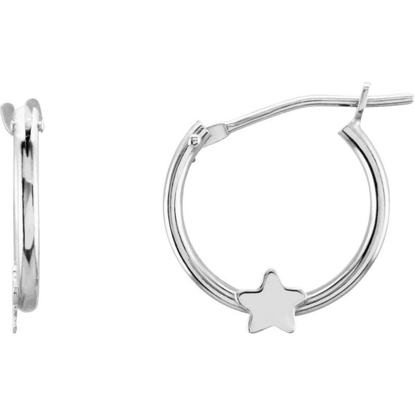 14K Gold Hinged Hoop Earrings with Star/Heart