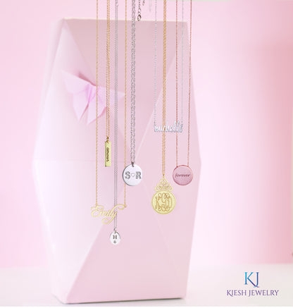 14K Gold Script Nameplate Necklace