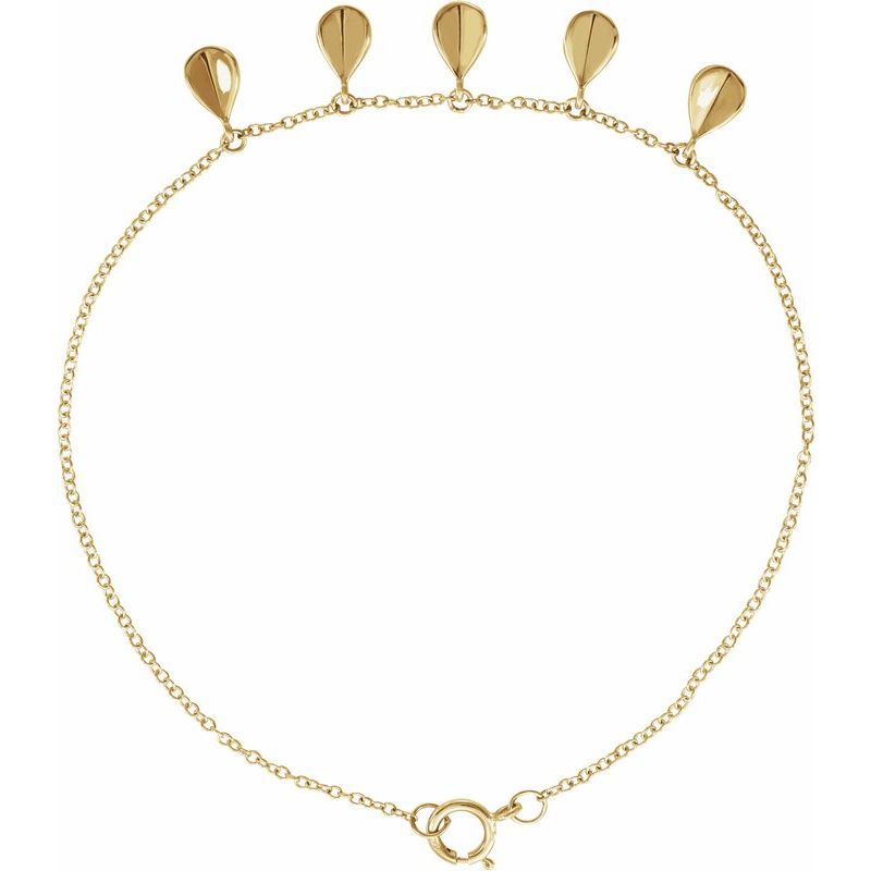 14K Gold Geometric 5-Station Bracelet