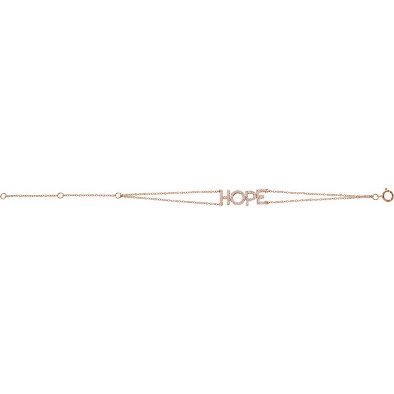 14K Gold Diamond Hope Chain Bracelet