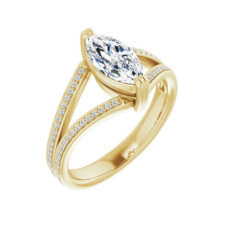 14K Gold Marquise Mary Engagement Ring