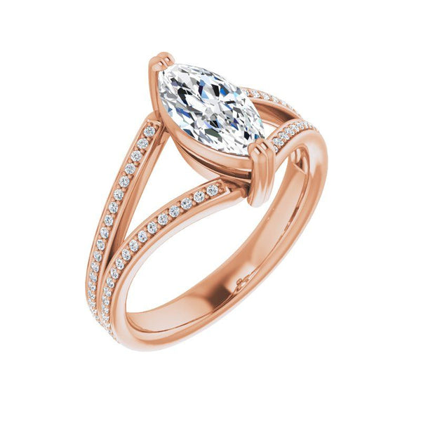 14K Gold Marquise Mary Engagement Ring