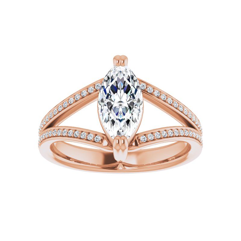 14K Gold Marquise Mary Engagement Ring