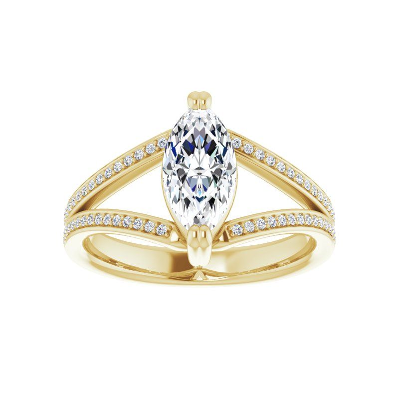 14K Gold Marquise Mary Engagement Ring