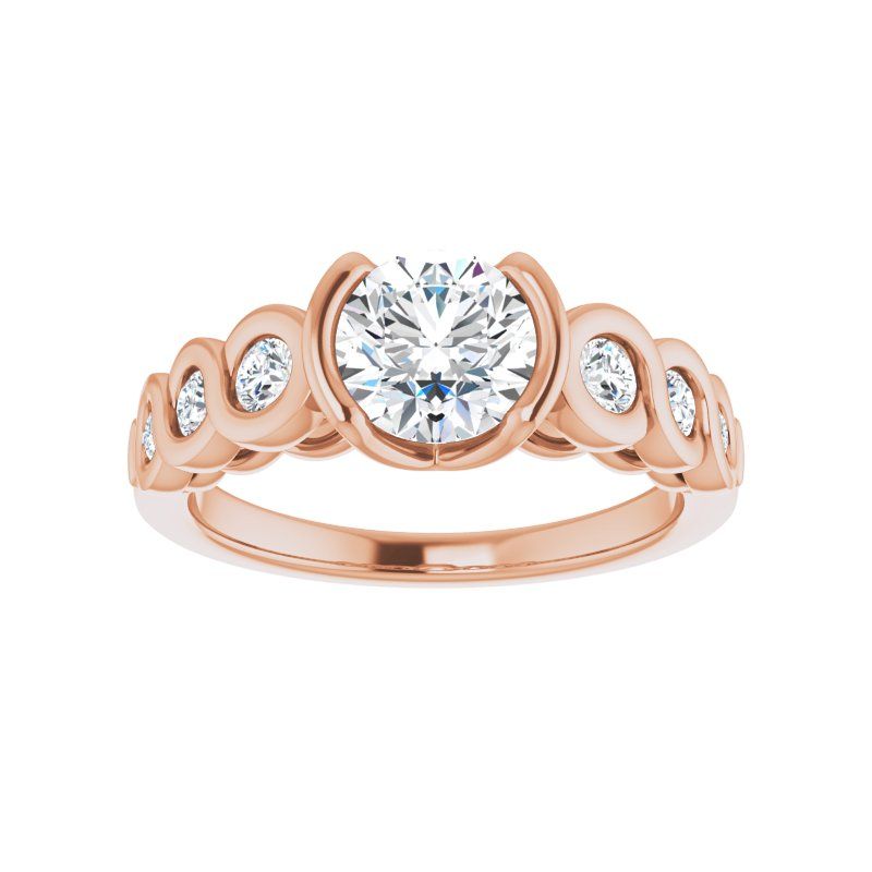 14K Gold Round Engagement Ring