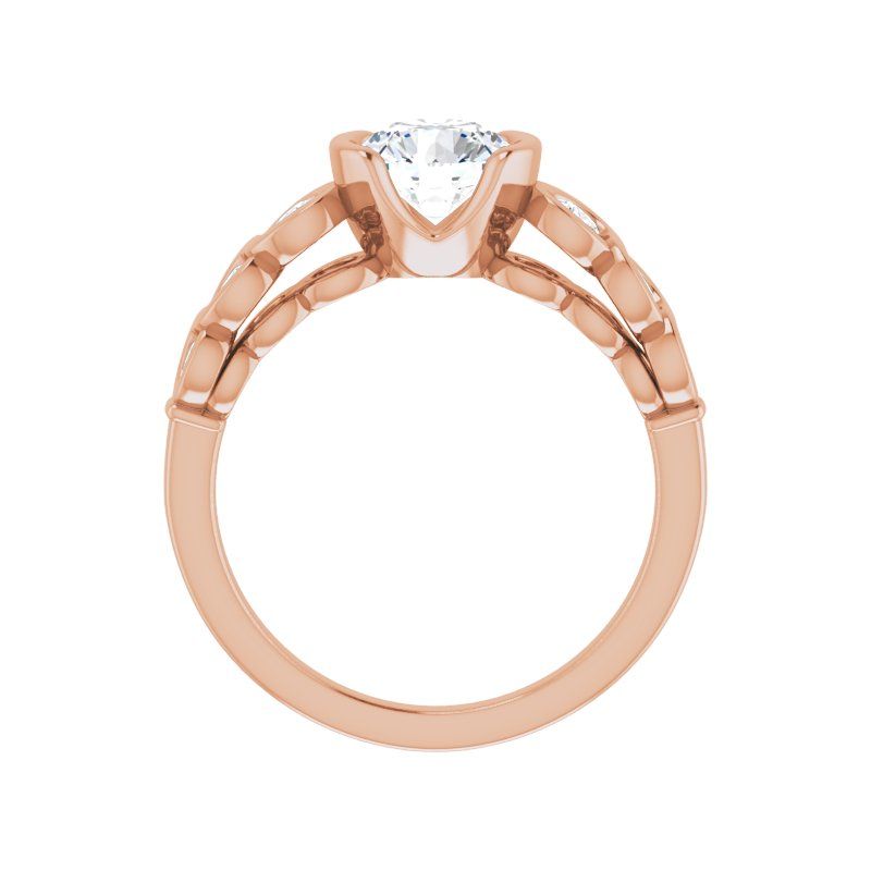 14K Gold Round Engagement Ring