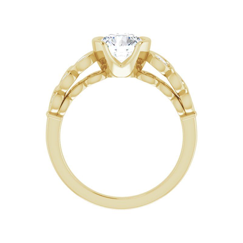 14K Gold Round Engagement Ring