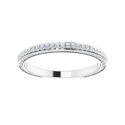 14K White Diamond Elegant Band