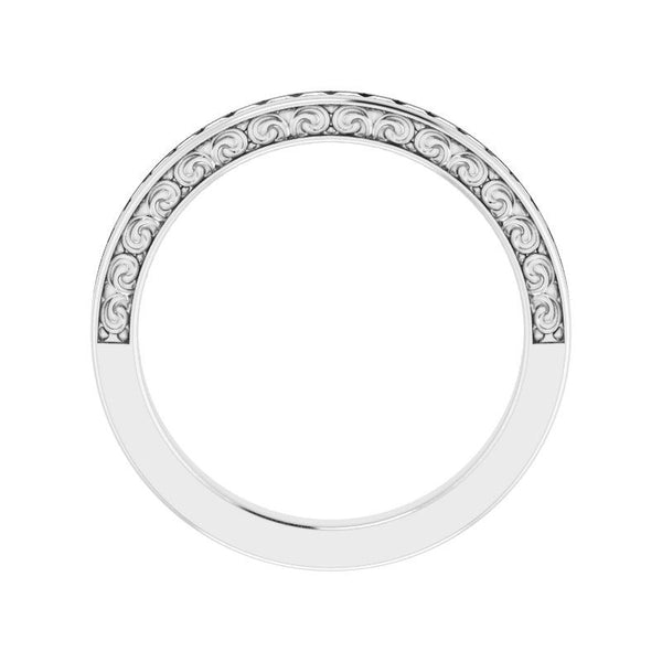 14K White Princess Diamond Aesthic Band