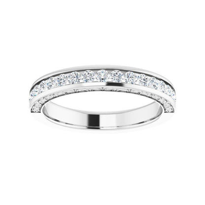 14K Gold Round Diamond Aesthetic Band