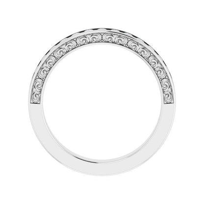 14K Gold Round Diamond Aesthetic Band