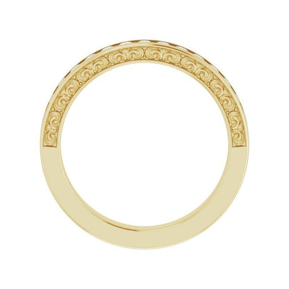 14K Gold Round Diamond Aesthetic Band