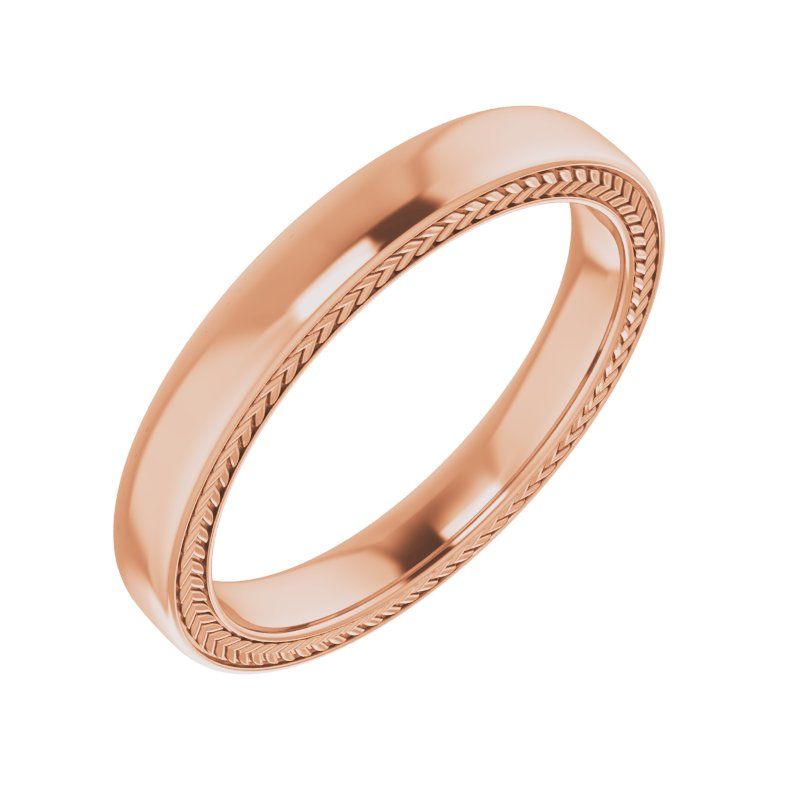 14K White Wheat Pattern Band