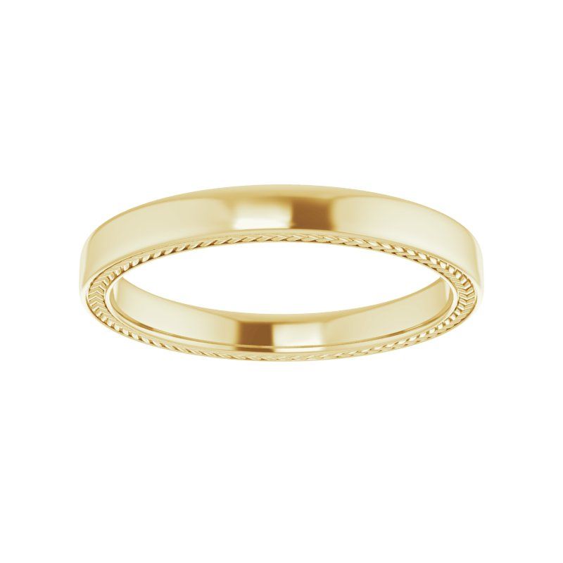 14K White Wheat Pattern Band