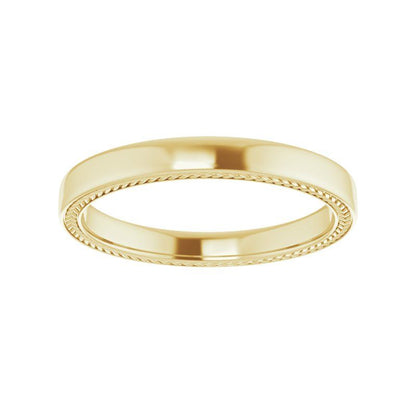 14K White Wheat Pattern Band
