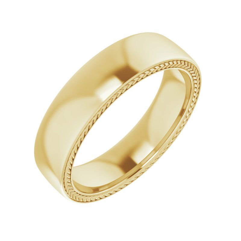 14K White Wheat Pattern Band
