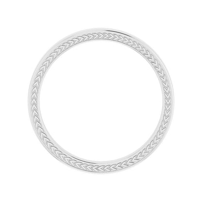 14K White Wheat Pattern Band