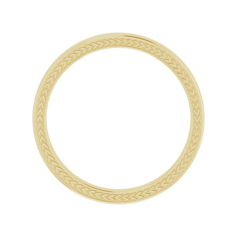 14K White Wheat Pattern Band