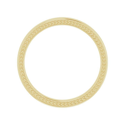 14K White Wheat Pattern Band