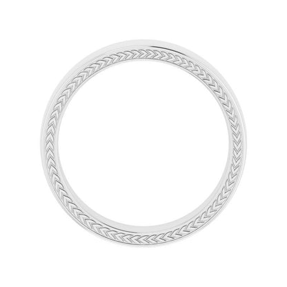 14K White Wheat Pattern Band