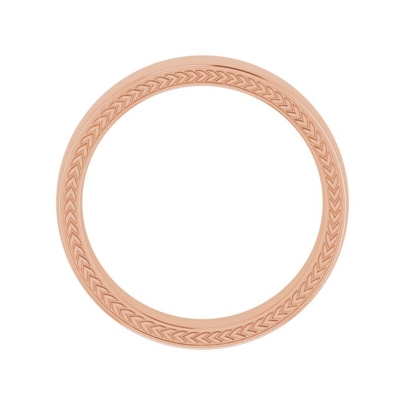 14K White Wheat Pattern Band