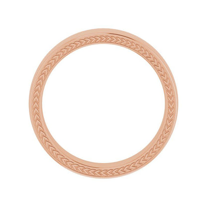 14K White Wheat Pattern Band