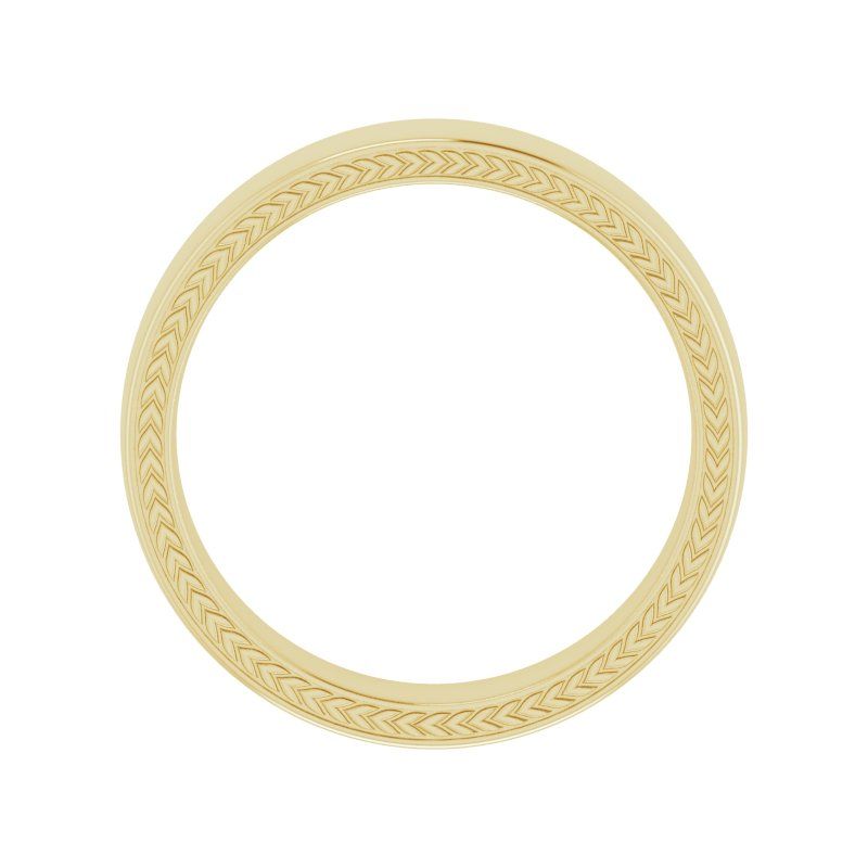 14K White Wheat Pattern Band